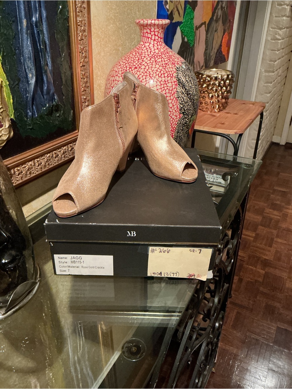 Matt Bernson Rose Gold Open-Toe Boots